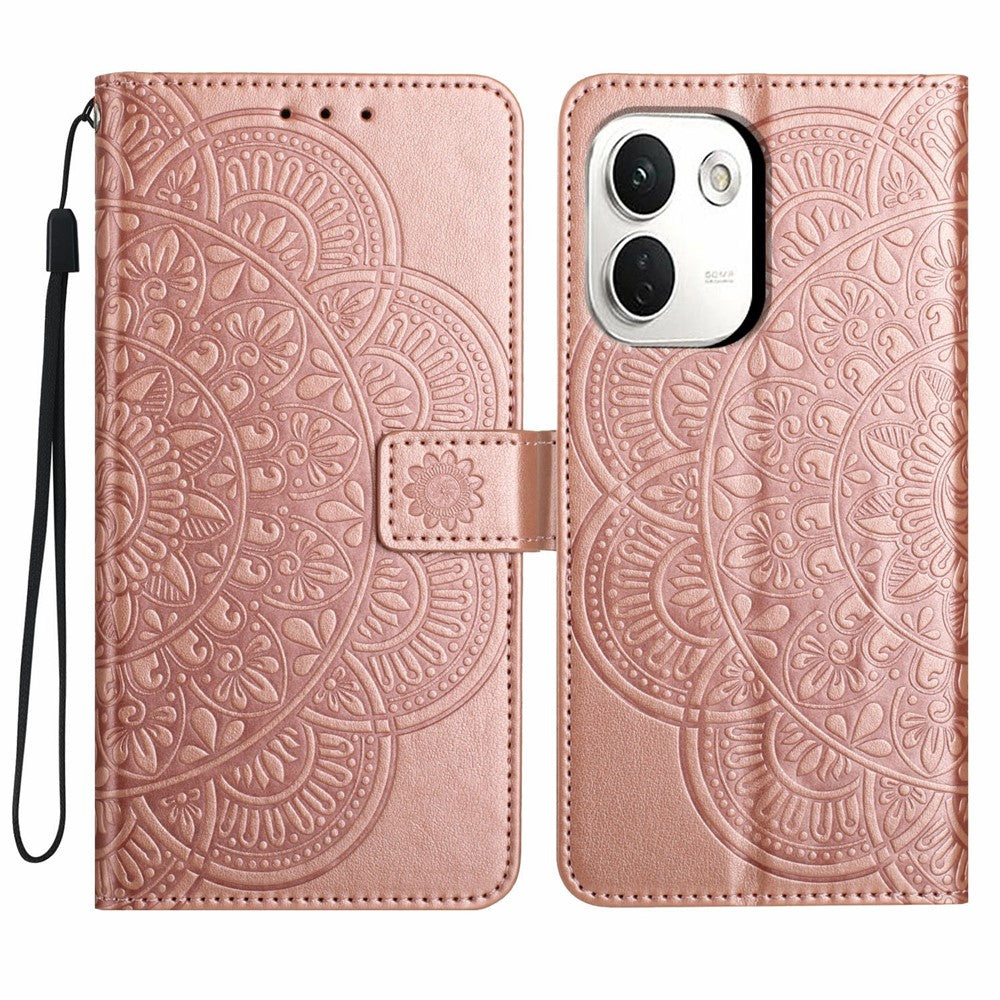 For Xiaomi Redmi Note 17 Pro+ 5G / Note 17 Pro Max 5G Leather Case Stand Card Slots Mandala Pattern Phone Cover with Wrist Strap