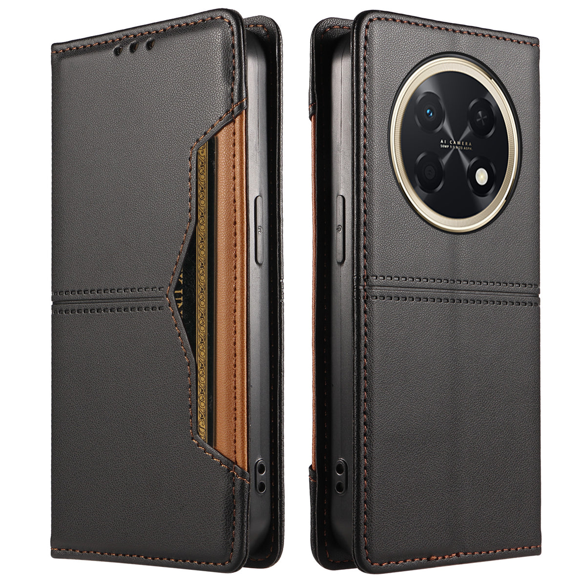 For Huawei nova 15 Max / Huawei Enjoy 90 Pro Max Wallet Case External Card Slot Magnetic Closing Leather Phone Cover