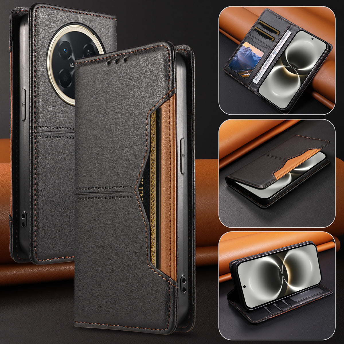 For Huawei nova 15 Max / Huawei Enjoy 90 Pro Max Wallet Case External Card Slot Magnetic Closing Leather Phone Cover