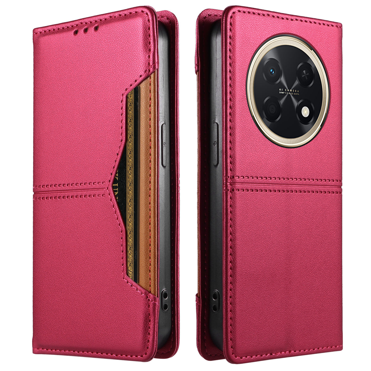 For Huawei nova 15 Max / Huawei Enjoy 90 Pro Max Wallet Case External Card Slot Magnetic Closing Leather Phone Cover