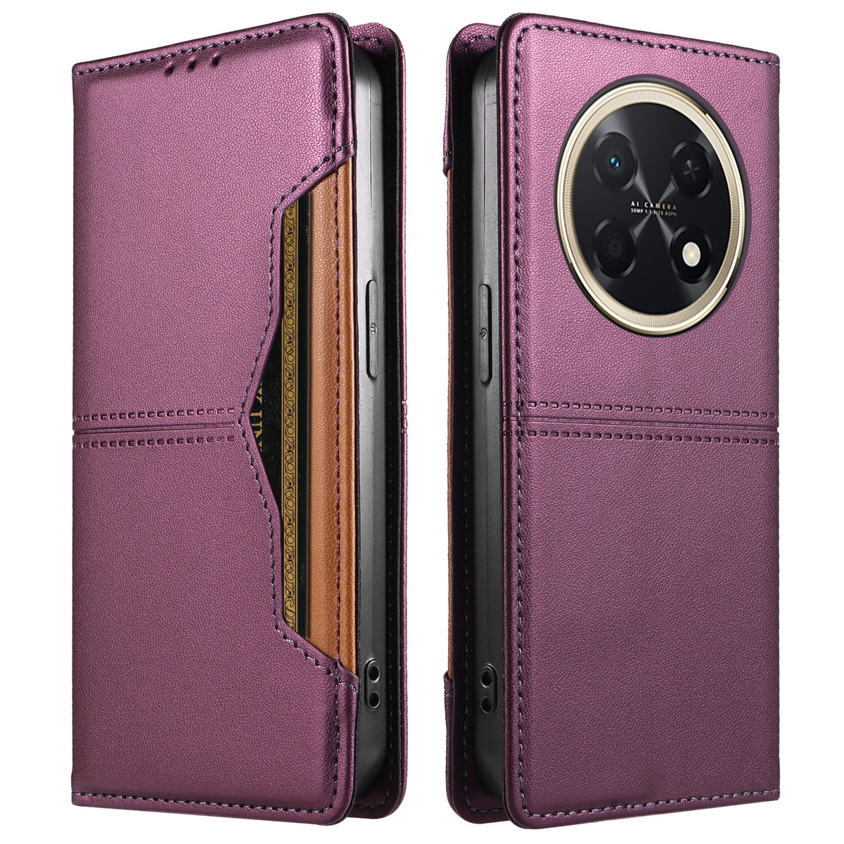 For Huawei nova 15 Max / Huawei Enjoy 90 Pro Max Wallet Case External Card Slot Magnetic Closing Leather Phone Cover