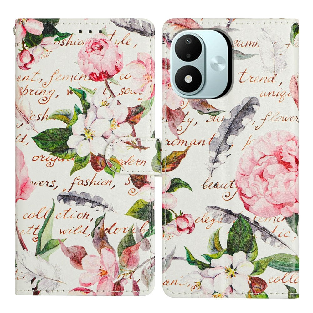 For Xiaomi Redmi Note 17 4G (Global) / Note 17 5G (Global) / Note 17 (India / China) 5G Case Pattern Printing Wallet Stand Flip Leather Phone Cover with Strap