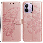 For Xiaomi Redmi Note 17 Pro 5G Case Butterfly Imprinted Wallet Stand PU Leather Flip Phone Cover with Strap