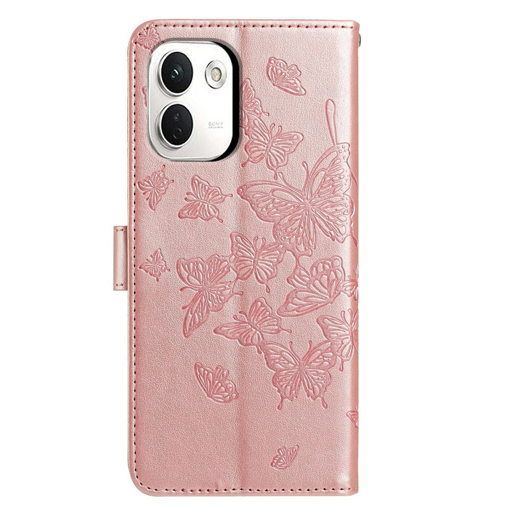 Xiaomi Redmi Note 17 Pro+ 5G / Note 17 Pro Max 5G-skal med fjärilstryck, plånboksfodral i PU-läder och rem