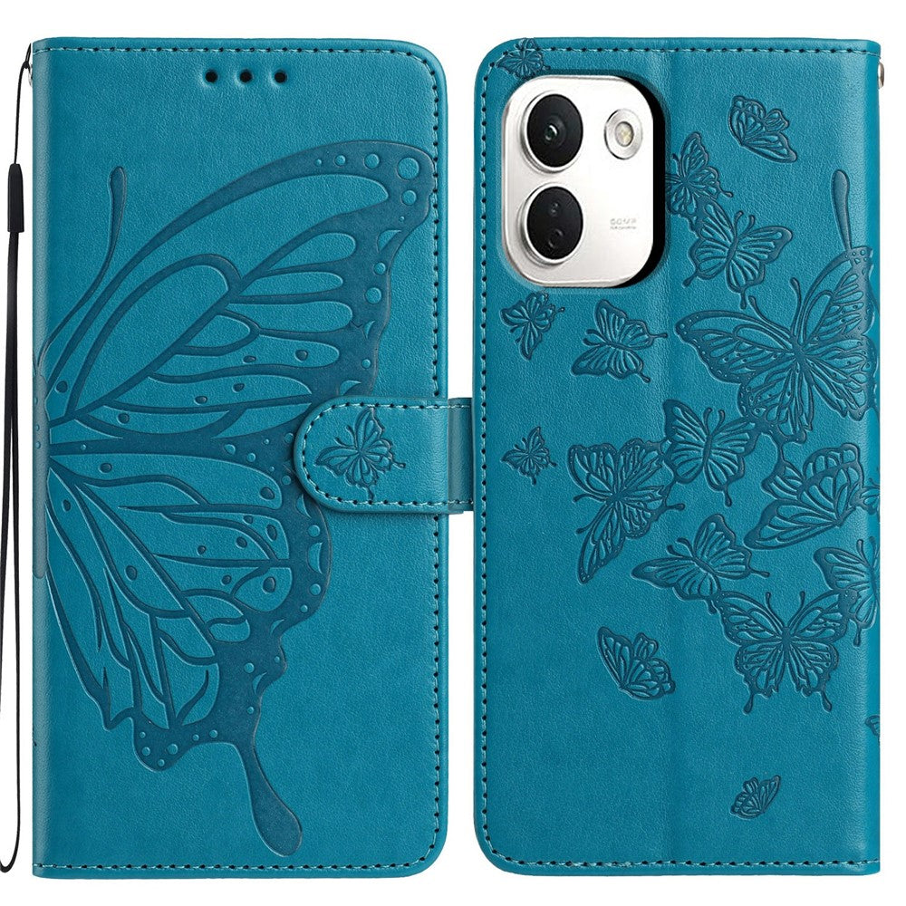 Xiaomi Redmi Note 17 Pro+ 5G / Note 17 Pro Max 5G-skal med fjärilstryck, plånboksfodral i PU-läder och rem