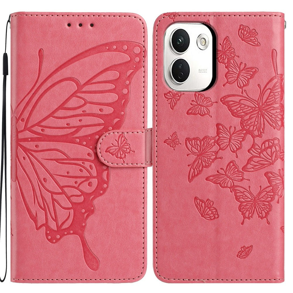 Xiaomi Redmi Note 17 Pro+ 5G / Note 17 Pro Max 5G-skal med fjärilstryck, plånboksfodral i PU-läder och rem