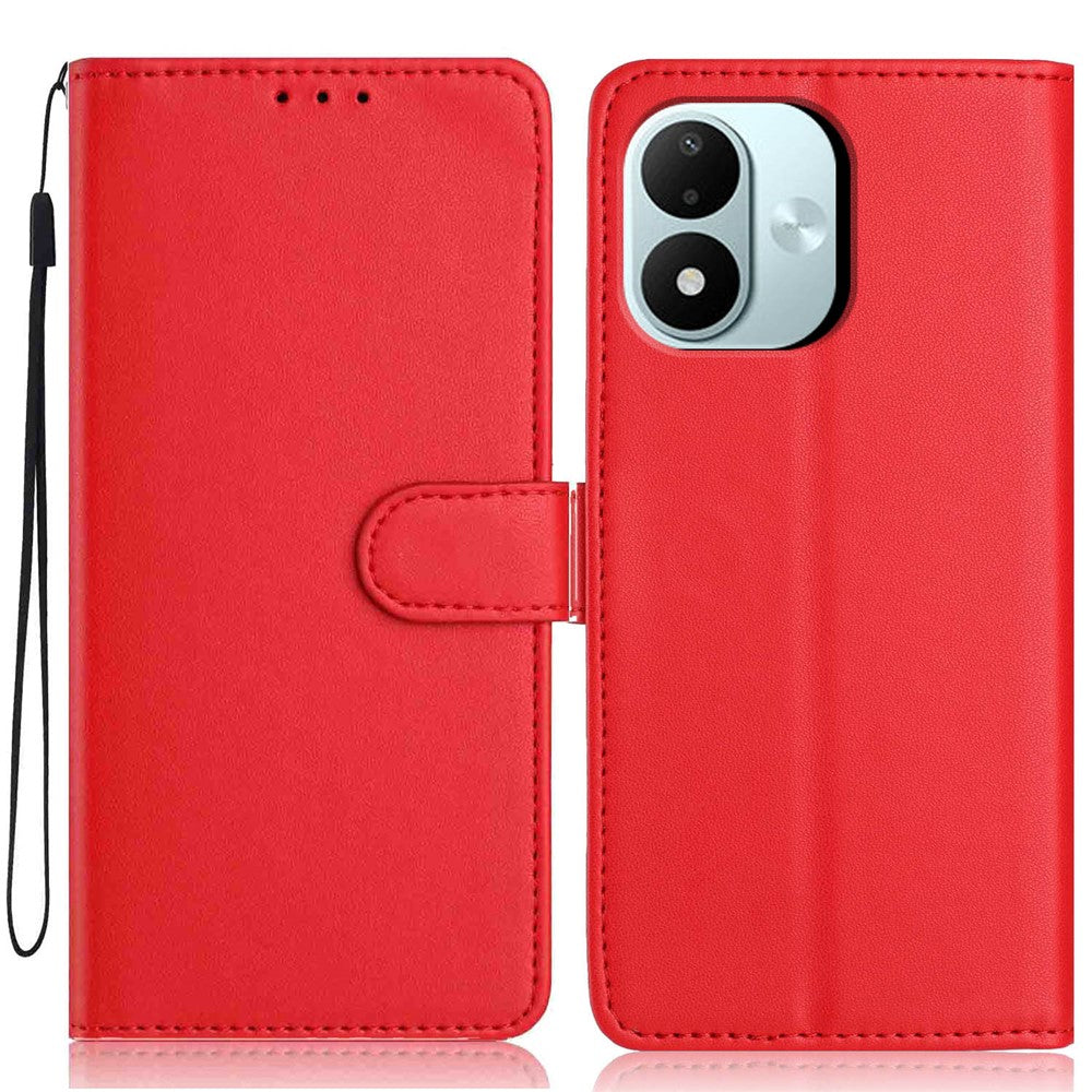 For Xiaomi Redmi Note 17 4G (Global) / Note 17 5G (Global) / Note 17 (India / China) 5G Wallet Case with Strap  /  Multiple Card Slots Solid Color Leather Stand Phone Cover