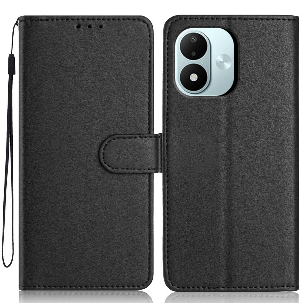 For Xiaomi Redmi Note 17 4G (Global) / Note 17 5G (Global) / Note 17 (India / China) 5G Wallet Case with Strap  /  Multiple Card Slots Solid Color Leather Stand Phone Cover