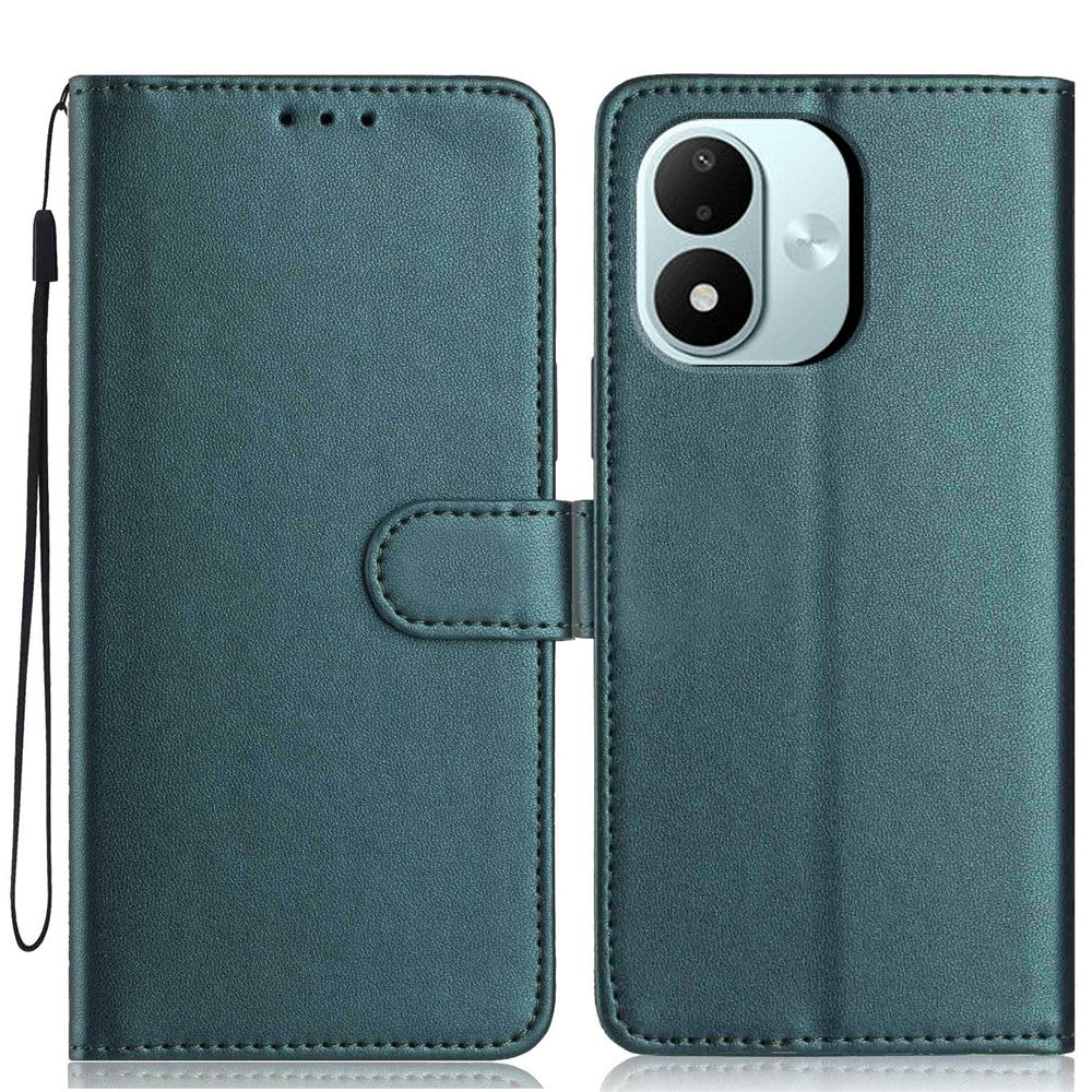 For Xiaomi Redmi Note 17 4G (Global) / Note 17 5G (Global) / Note 17 (India / China) 5G Wallet Case with Strap  /  Multiple Card Slots Solid Color Leather Stand Phone Cover