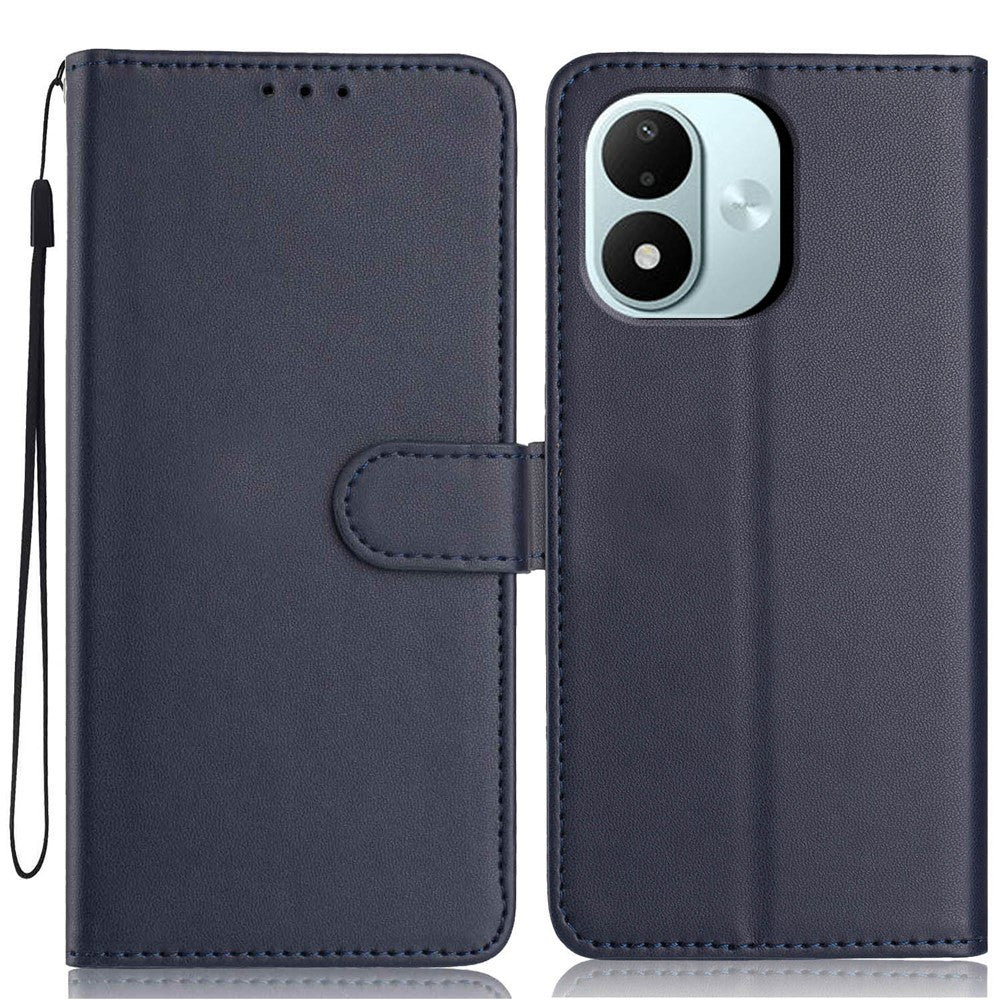 For Xiaomi Redmi Note 17 4G (Global) / Note 17 5G (Global) / Note 17 (India / China) 5G Wallet Case with Strap  /  Multiple Card Slots Solid Color Leather Stand Phone Cover