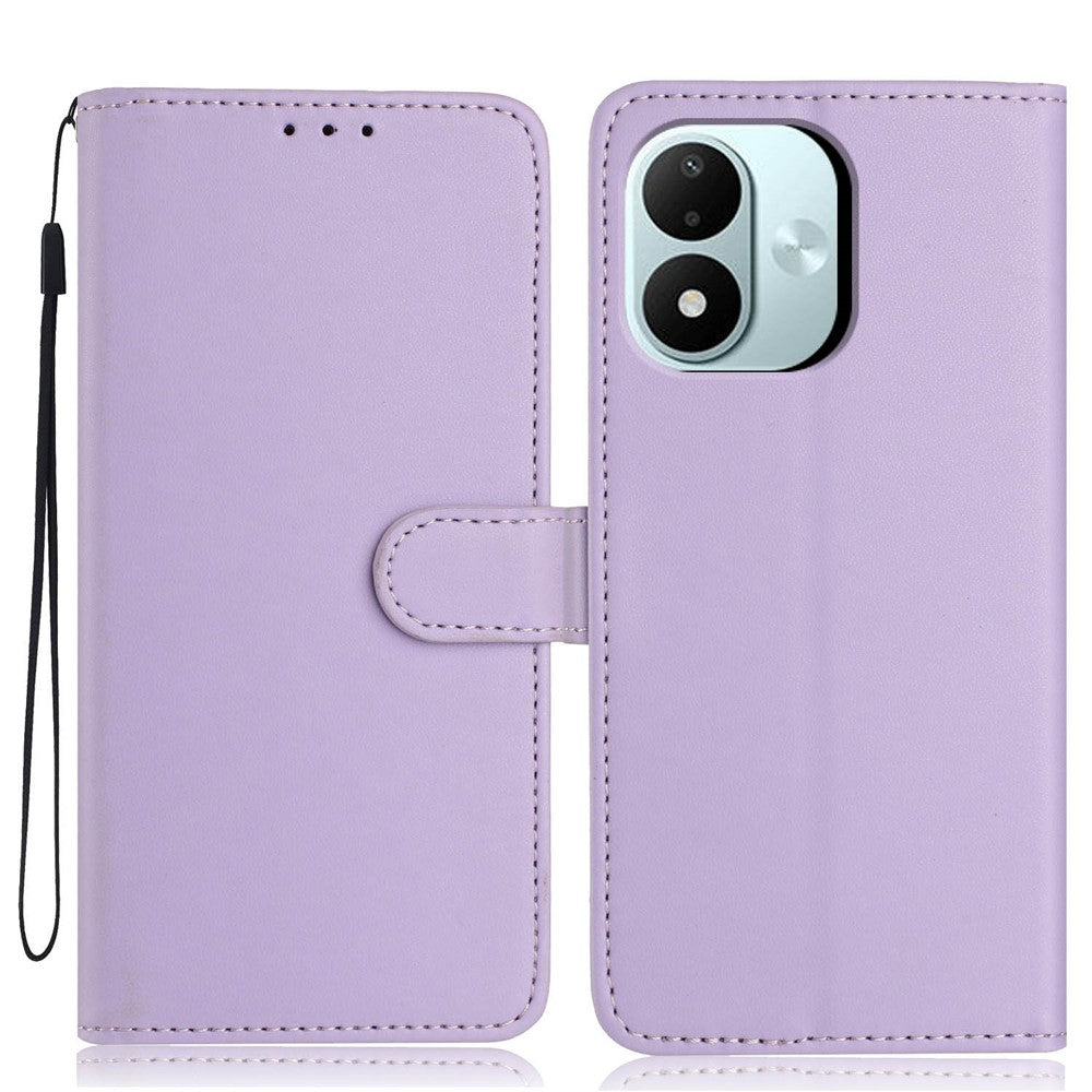 For Xiaomi Redmi Note 17 4G (Global) / Note 17 5G (Global) / Note 17 (India / China) 5G Wallet Case with Strap  /  Multiple Card Slots Solid Color Leather Stand Phone Cover