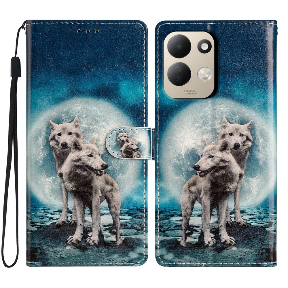 For Xiaomi Redmi 17 4G / 5G Wallet Case PU Leather Pattern Printing Stand Phone Cover with Strap