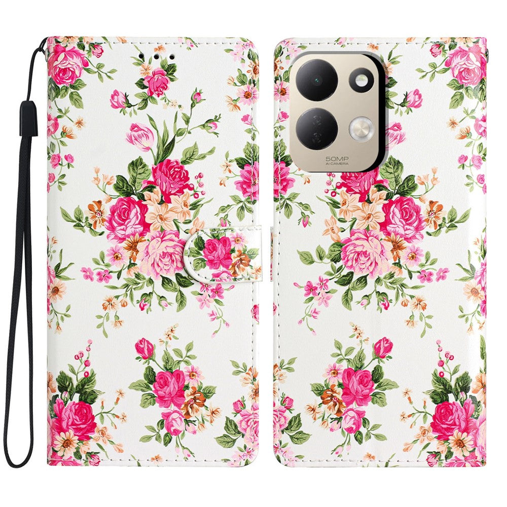 For Xiaomi Redmi 17 4G / 5G Wallet Case PU Leather Pattern Printing Stand Phone Cover with Strap