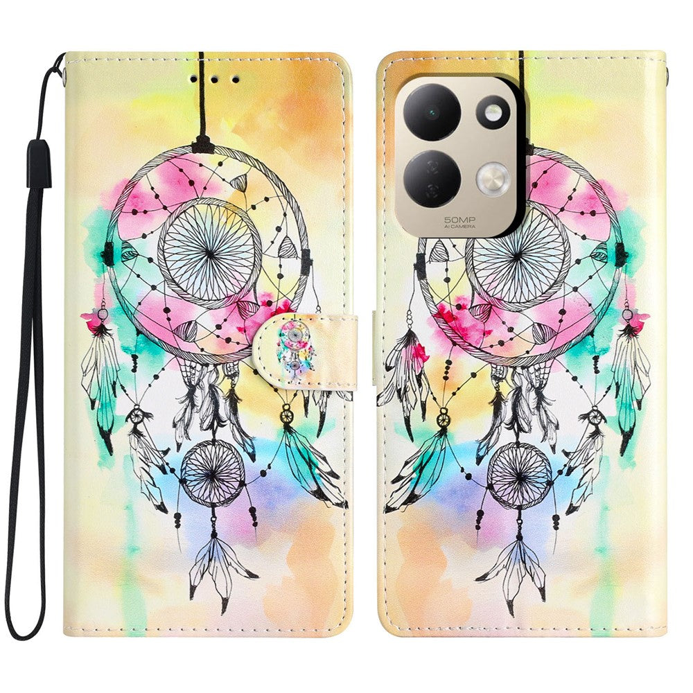 For Xiaomi Redmi 17 4G / 5G Wallet Case PU Leather Pattern Printing Stand Phone Cover with Strap