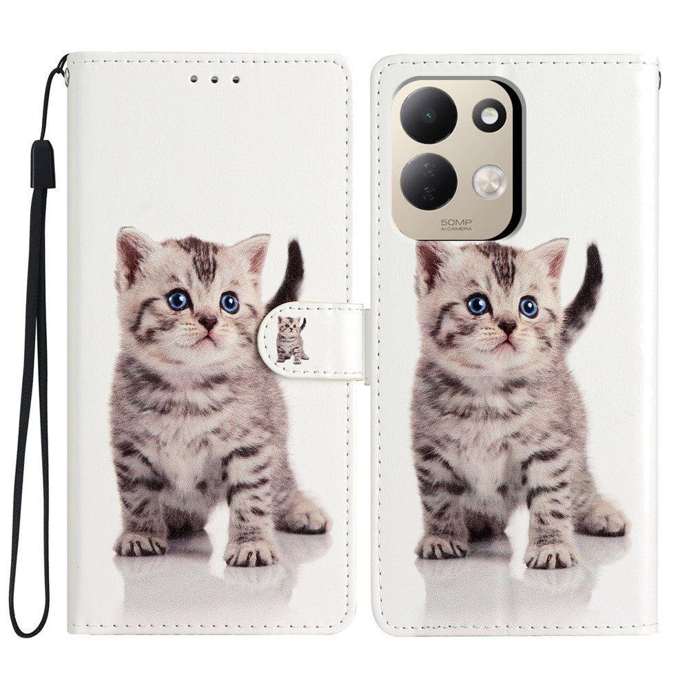 For Xiaomi Redmi 17 4G / 5G Wallet Case PU Leather Pattern Printing Stand Phone Cover with Strap