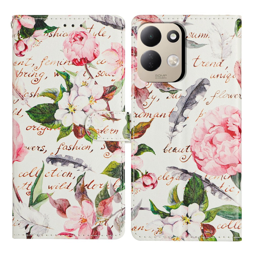For Xiaomi Redmi 17 4G / 5G Case Pattern Printing Wallet Stand Flip Leather Phone Cover with Strap