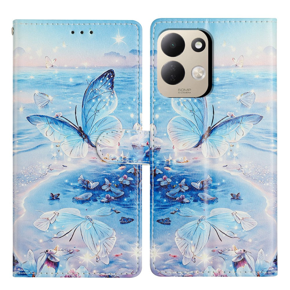 For Xiaomi Redmi 17 4G / 5G Case Pattern Printing Wallet Stand Flip Leather Phone Cover with Strap