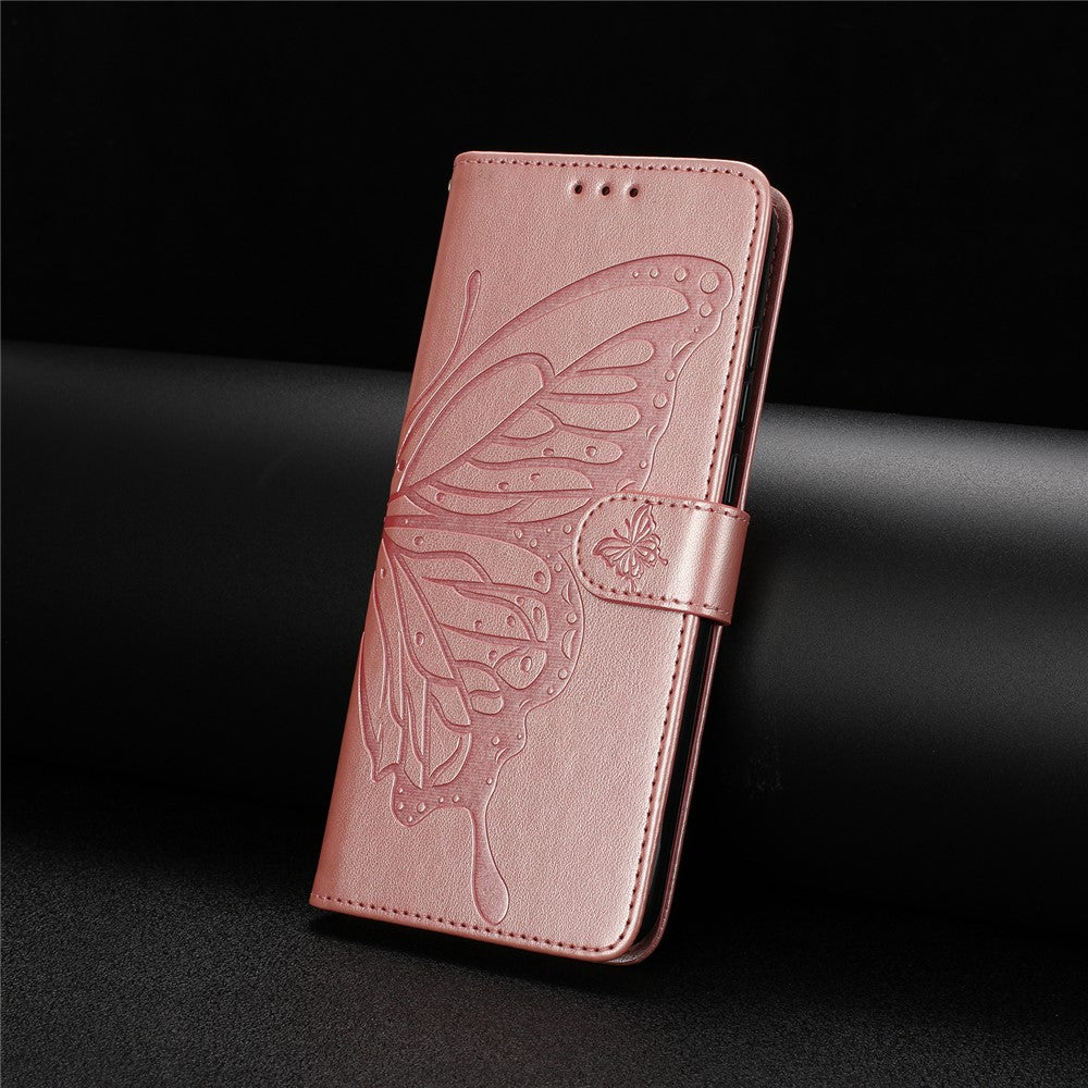 For Xiaomi Redmi 17 4G / 5G Case Butterfly Imprinted Wallet Stand PU Leather Flip Phone Cover with Strap