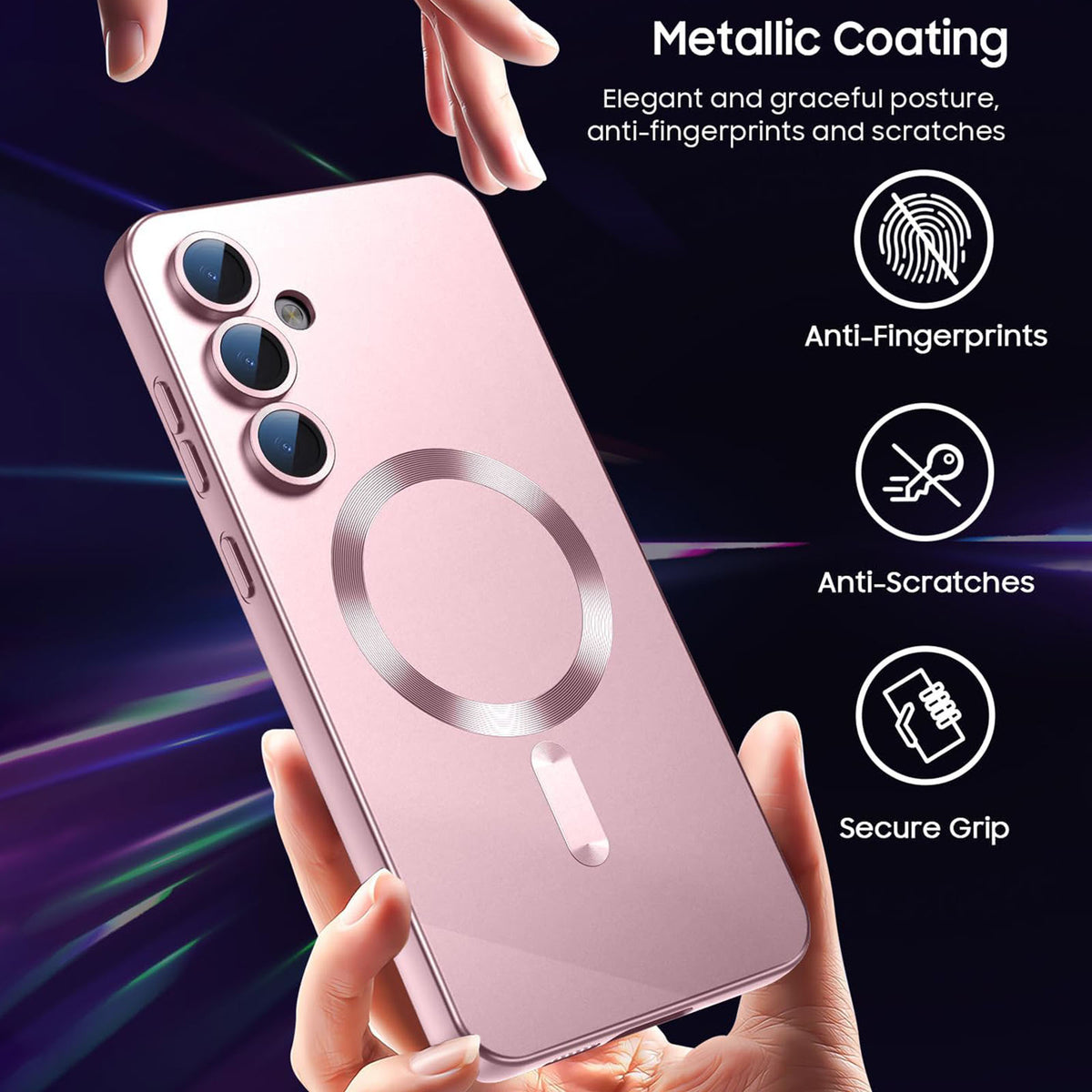 For Samsung Galaxy S25 Magnetic Case Ultra Thin TPU Phone Cover with Lens Protection