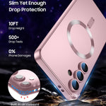 For Samsung Galaxy S25 Magnetic Case Ultra Thin TPU Phone Cover with Lens Protection