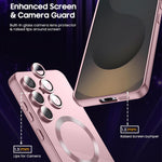 For Samsung Galaxy S25 Magnetic Case Ultra Thin TPU Phone Cover with Lens Protection