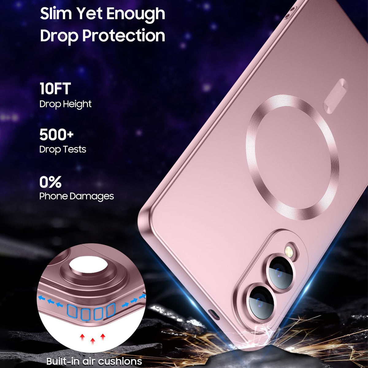 For Samsung Galaxy S25 Edge Magnetic Case Ultra Thin TPU Phone Cover with Lens Protection