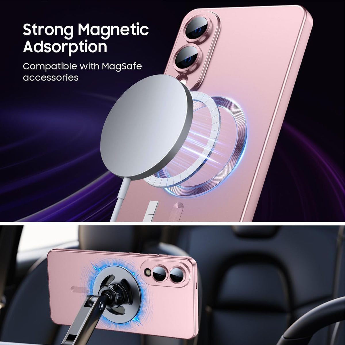 For Samsung Galaxy S25 Edge Magnetic Case Ultra Thin TPU Phone Cover with Lens Protection