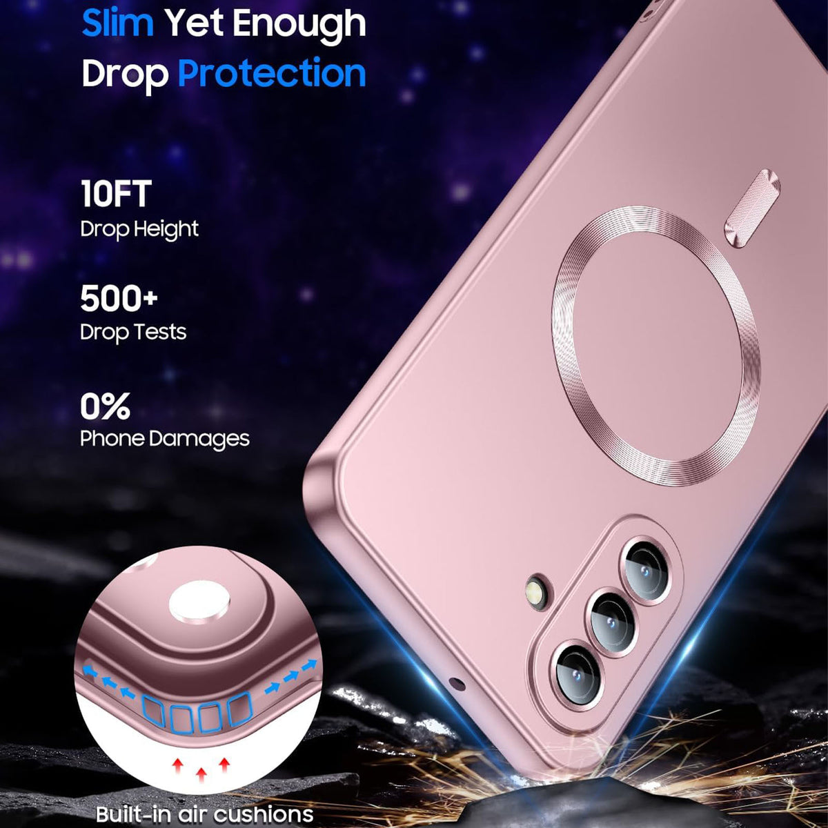 For Samsung Galaxy A27 5G Magnetic Case Ultra Thin TPU Phone Cover with Lens Protection