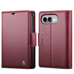 CASEME for iPhone Fold Case  023 Series RFID Blocking Wallet Stand Glossy Litchi Texture Leather Phone Cover