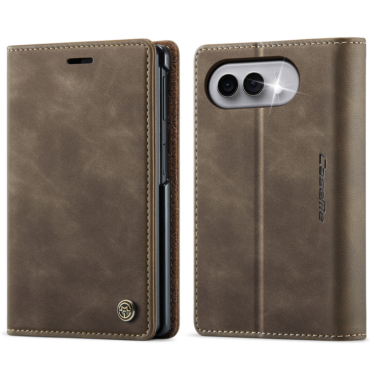 CASEME for iPhone Fold Case 033 Series RFID Blocking Wallet Stand Calf Texture Leather Phone Cover
