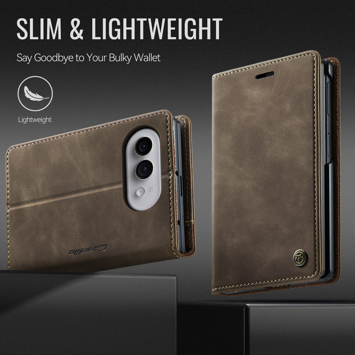 CASEME for iPhone Fold Case 033 Series RFID Blocking Wallet Stand Calf Texture Leather Phone Cover