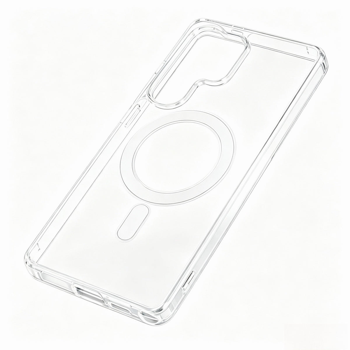 Samsung Galaxy S25 Ultra 3-i-1 magnetiskt skal TPU + akrylmobilskal med 180° anti-spionfilm + genomskinlig linsfilm