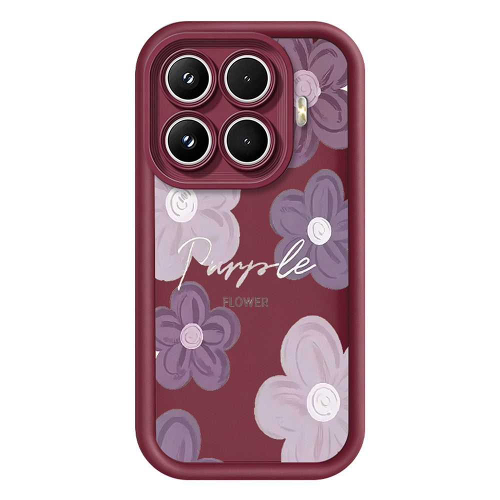 For Xiaomi 17T Pro Case Floral Pattern Printing Rubberized TPU Phone Cover