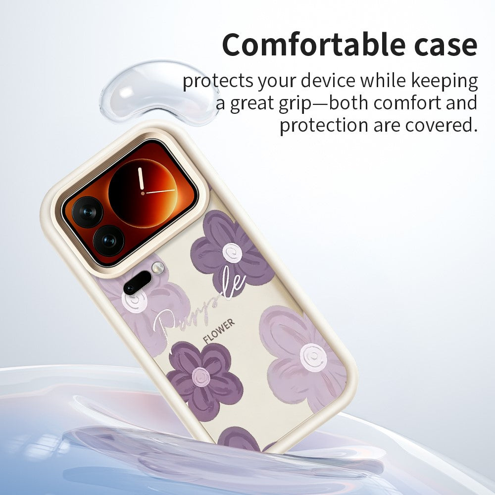 For Xiaomi 17 Pro Case Floral Pattern Printing Rubberized TPU Phone Cover