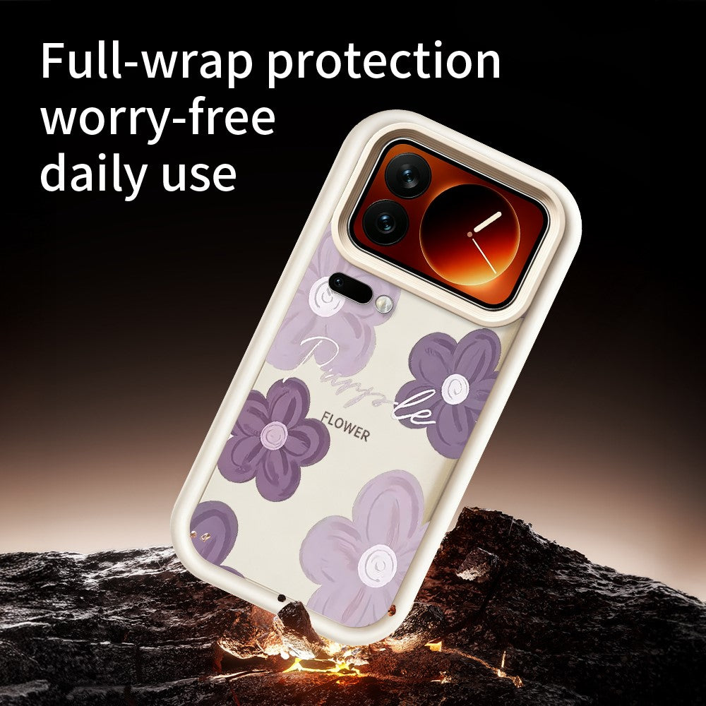 For Xiaomi 17 Pro Max Case Floral Pattern Printing Rubberized TPU Phone Cover