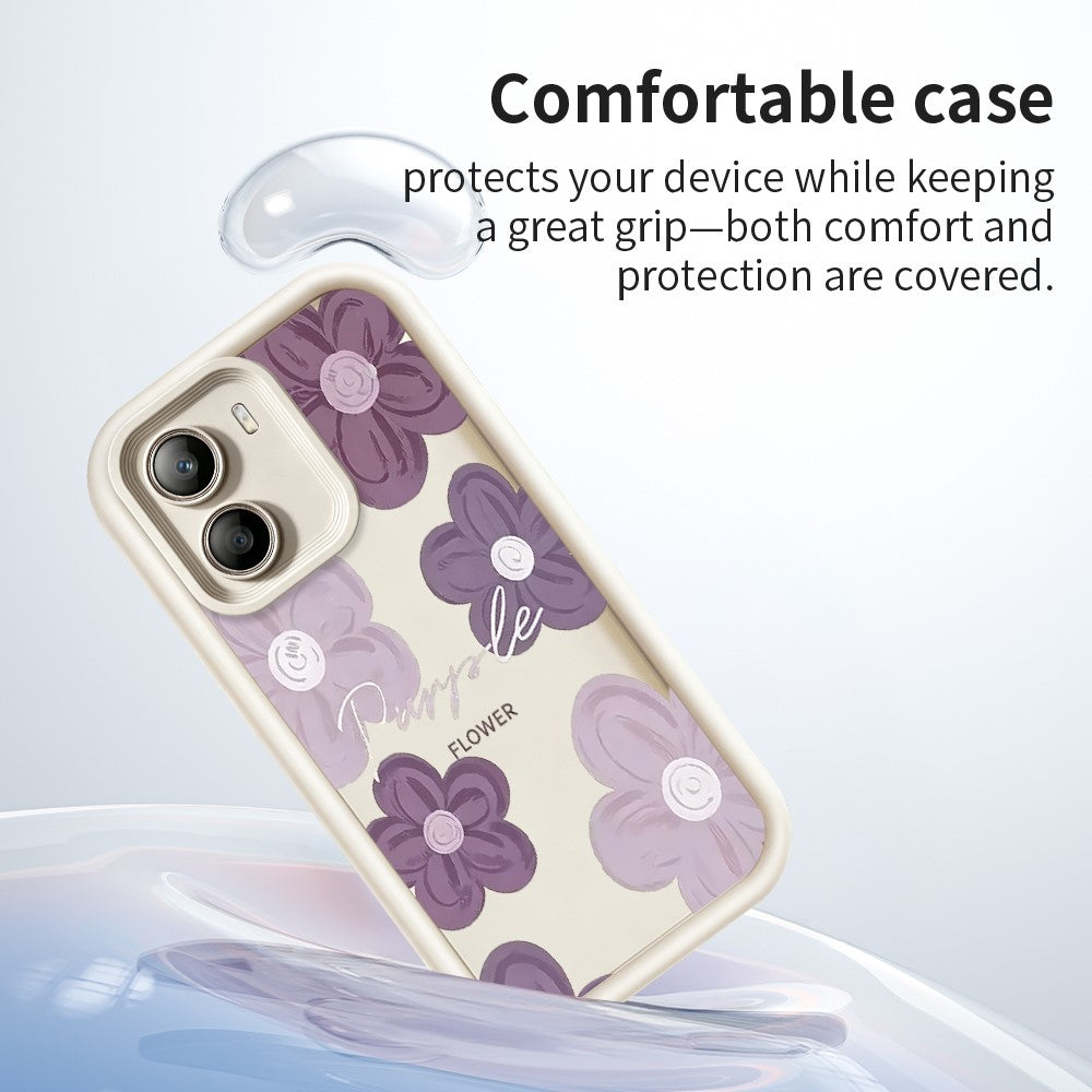 For Xiaomi Poco X7 Pro 5G Case Floral Pattern Printing Rubberized TPU Phone Cover