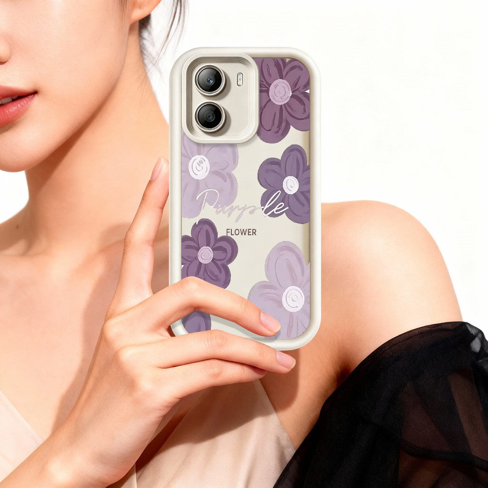 For Xiaomi Poco X7 Pro 5G Case Floral Pattern Printing Rubberized TPU Phone Cover