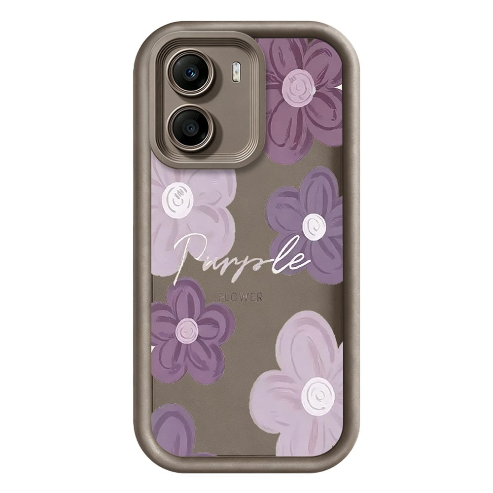 For Xiaomi Poco X7 Pro 5G Case Floral Pattern Printing Rubberized TPU Phone Cover