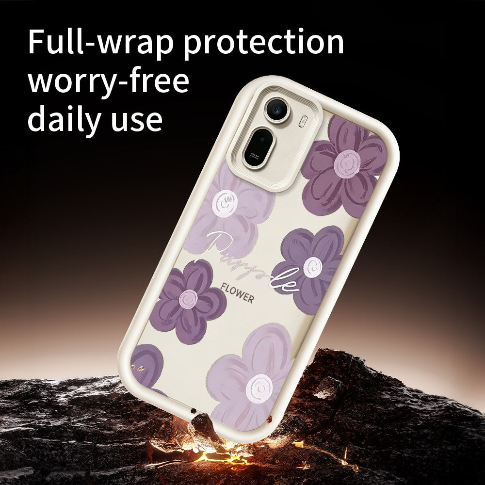 TPU Case For Xiaomi Redmi A7 Pro 5G  /  A7 Pro 4G (171.56mm)  /  Poco C85x 5G Floral Pattern Printing Rubberized Phone Cover