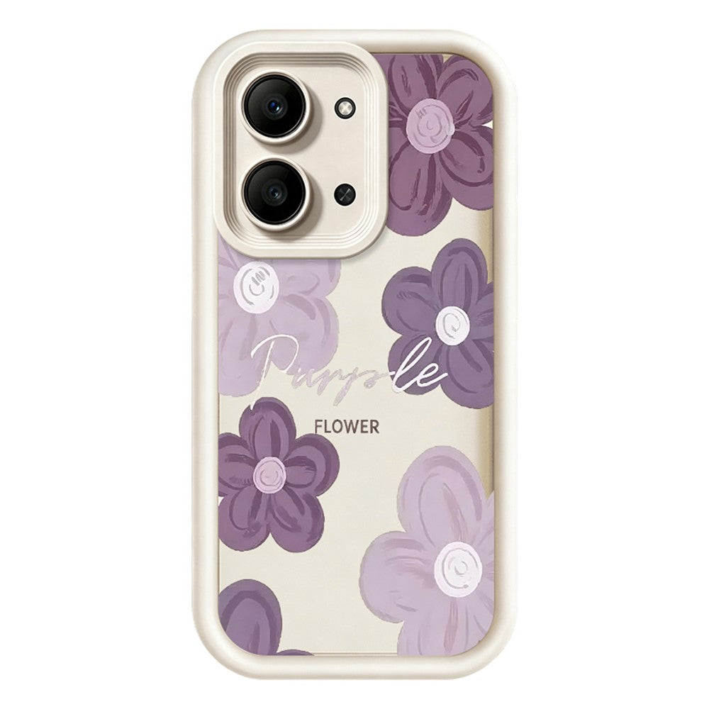 For Xiaomi Redmi 15C 4G (Global) (171mm)  /  Poco C85 4G (171mm) Case Floral Pattern Printing Rubberized TPU Phone Cover