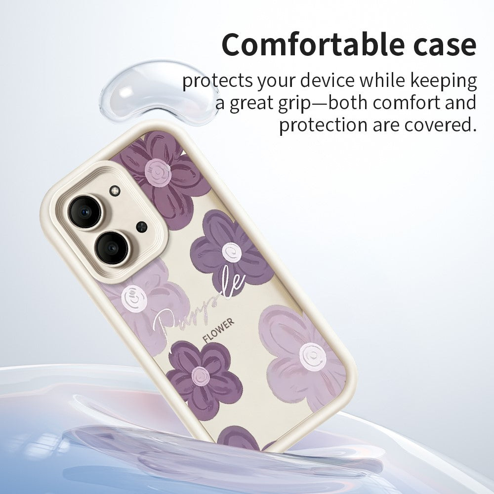 For Xiaomi Redmi 15C 4G (Global) (171mm)  /  Poco C85 4G (171mm) Case Floral Pattern Printing Rubberized TPU Phone Cover