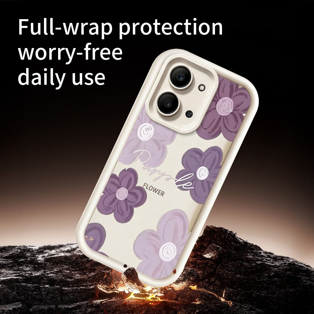 For Xiaomi Redmi 15C 4G (Global) (171mm)  /  Poco C85 4G (171mm) Case Floral Pattern Printing Rubberized TPU Phone Cover