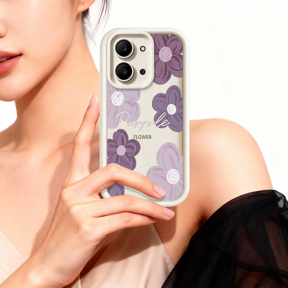 For Xiaomi Redmi 15C 4G (Global) (171mm)  /  Poco C85 4G (171mm) Case Floral Pattern Printing Rubberized TPU Phone Cover