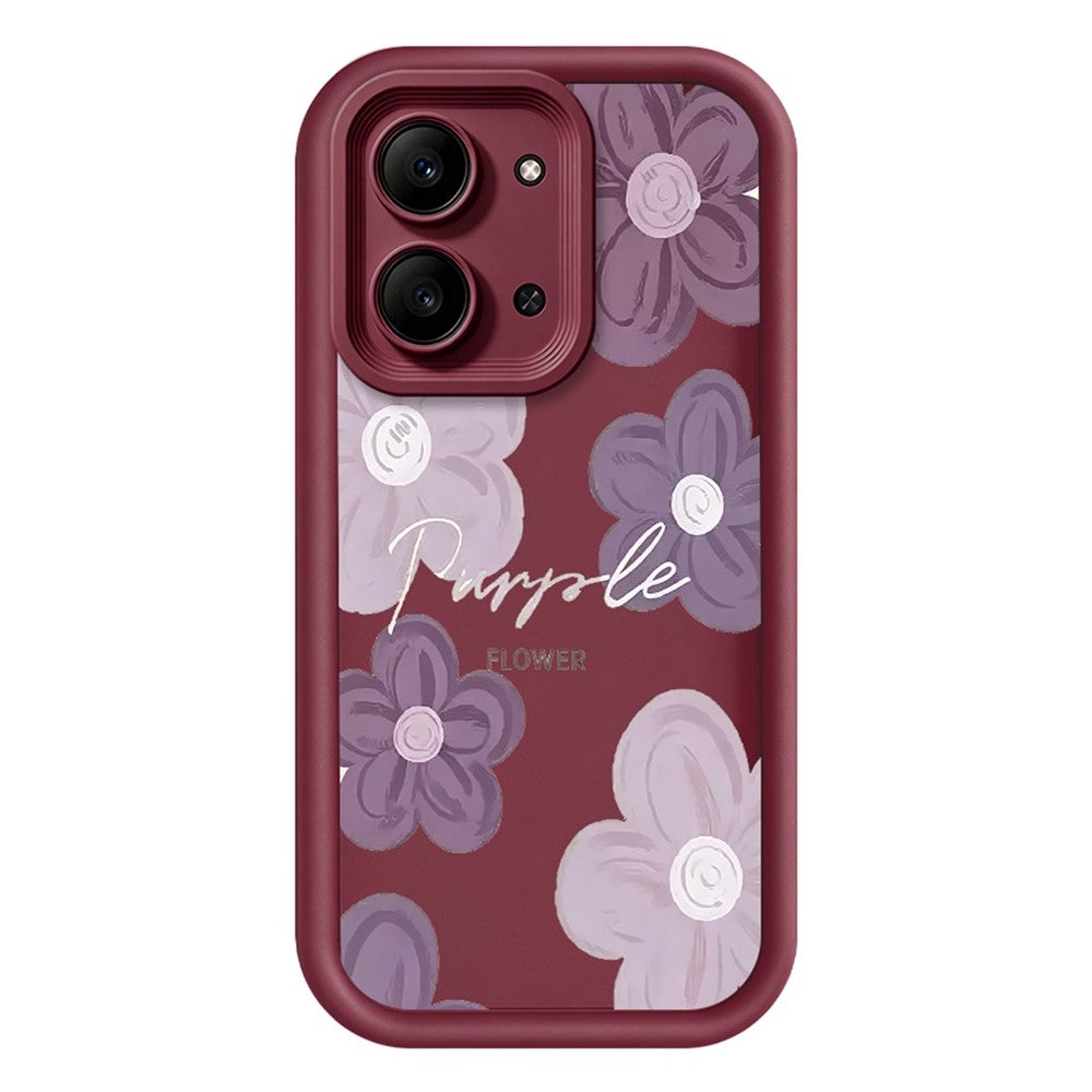 For Xiaomi Redmi 15C 4G (Global) (171mm)  /  Poco C85 4G (171mm) Case Floral Pattern Printing Rubberized TPU Phone Cover