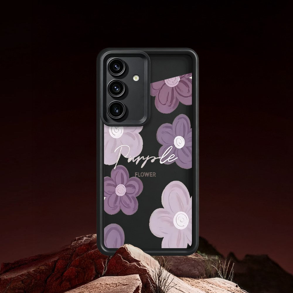 Skal med blommönster och gummibelagt TPU-fodral för Samsung Galaxy S26+