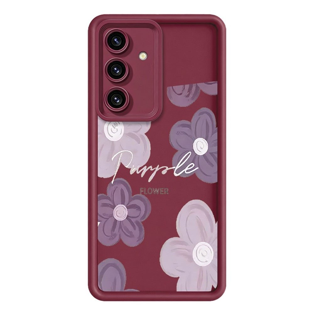 Skal med blommönster och gummibelagt TPU-fodral för Samsung Galaxy S26+