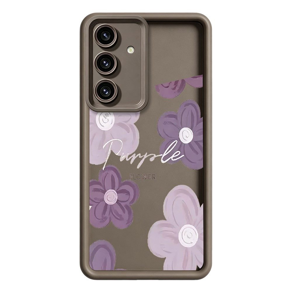 Skal med blommönster och gummibelagt TPU-fodral för Samsung Galaxy S26+