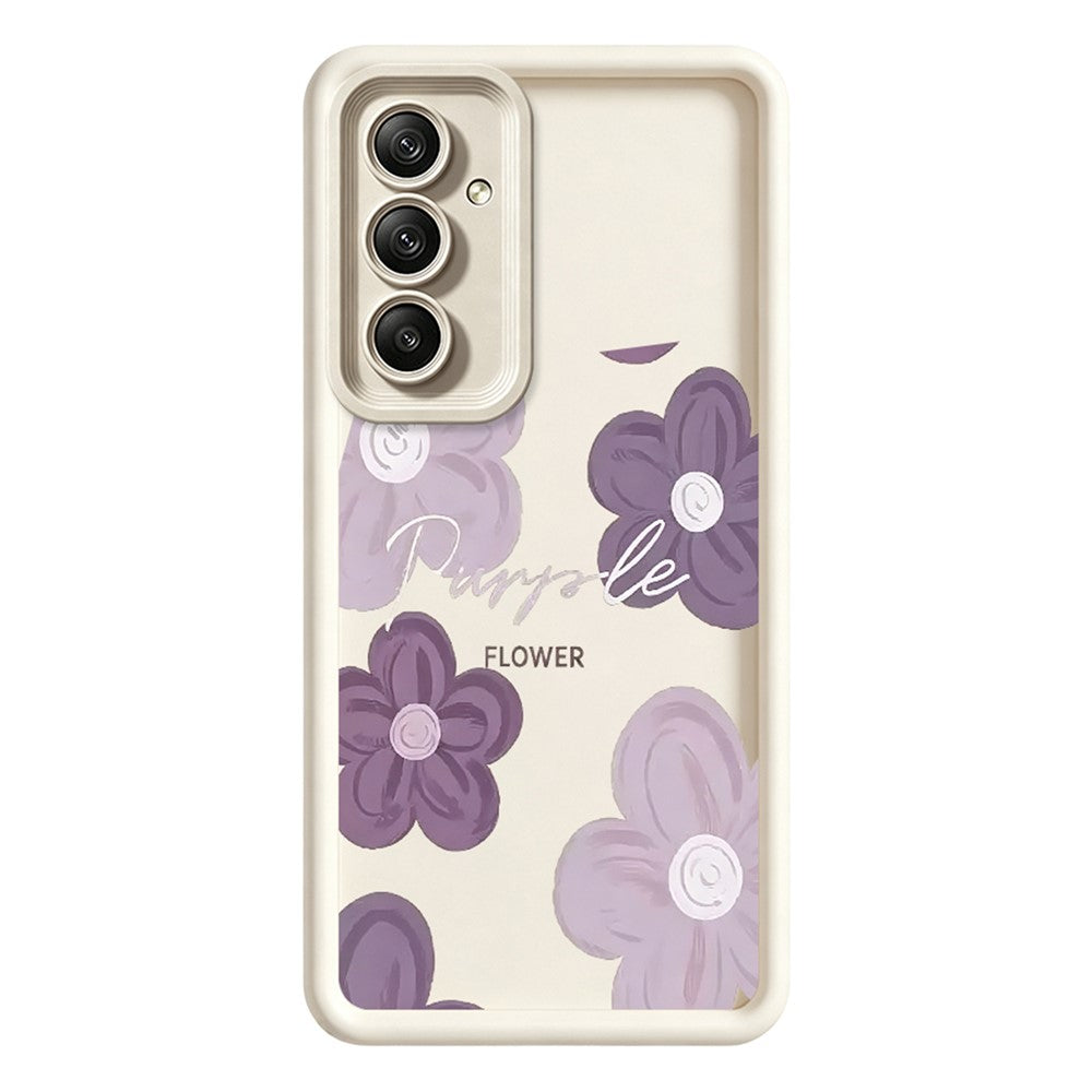 Samsung Galaxy A57 5G-skal med blommönster och gummibelagt TPU-fodral