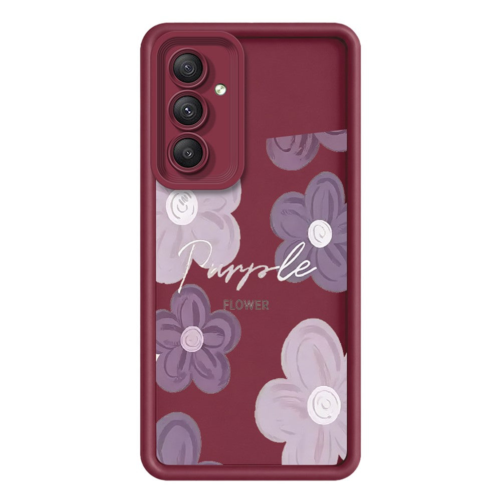 Samsung Galaxy A57 5G-skal med blommönster och gummibelagt TPU-fodral