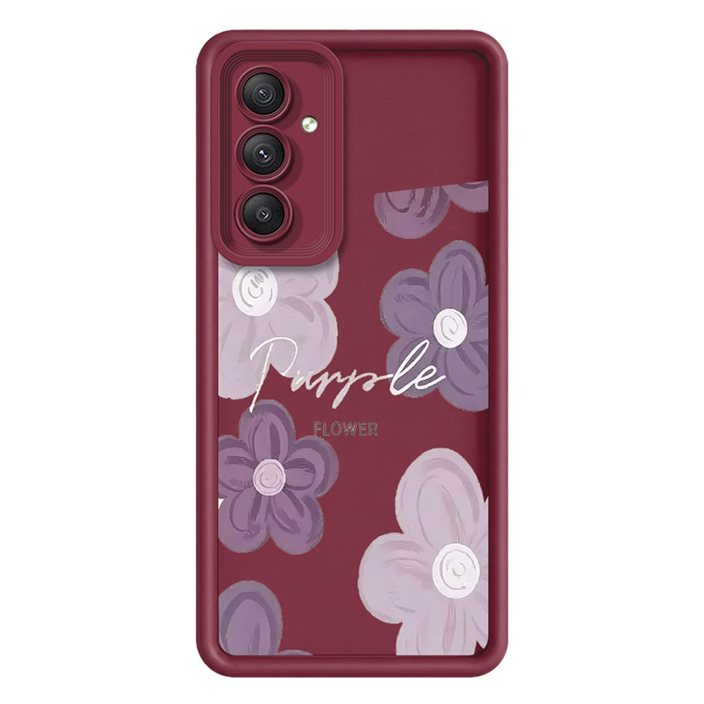 Samsung Galaxy A56 5G-skal med blommönster och gummibelagt TPU-fodral